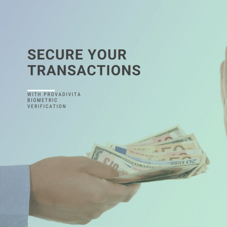Identificación y verificación biométricas Provadivita para transacciones de gran valor